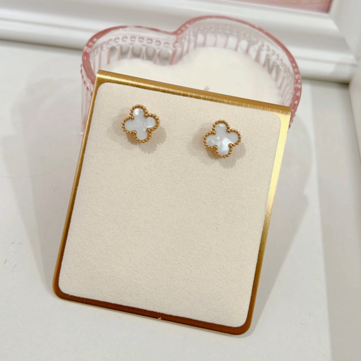 Aretes Clover Perlado