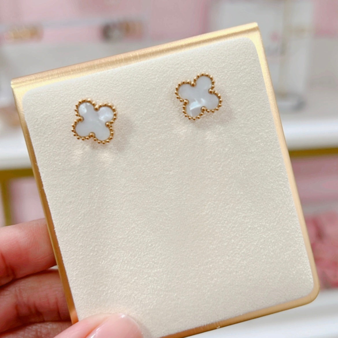 Aretes Clover Perlado